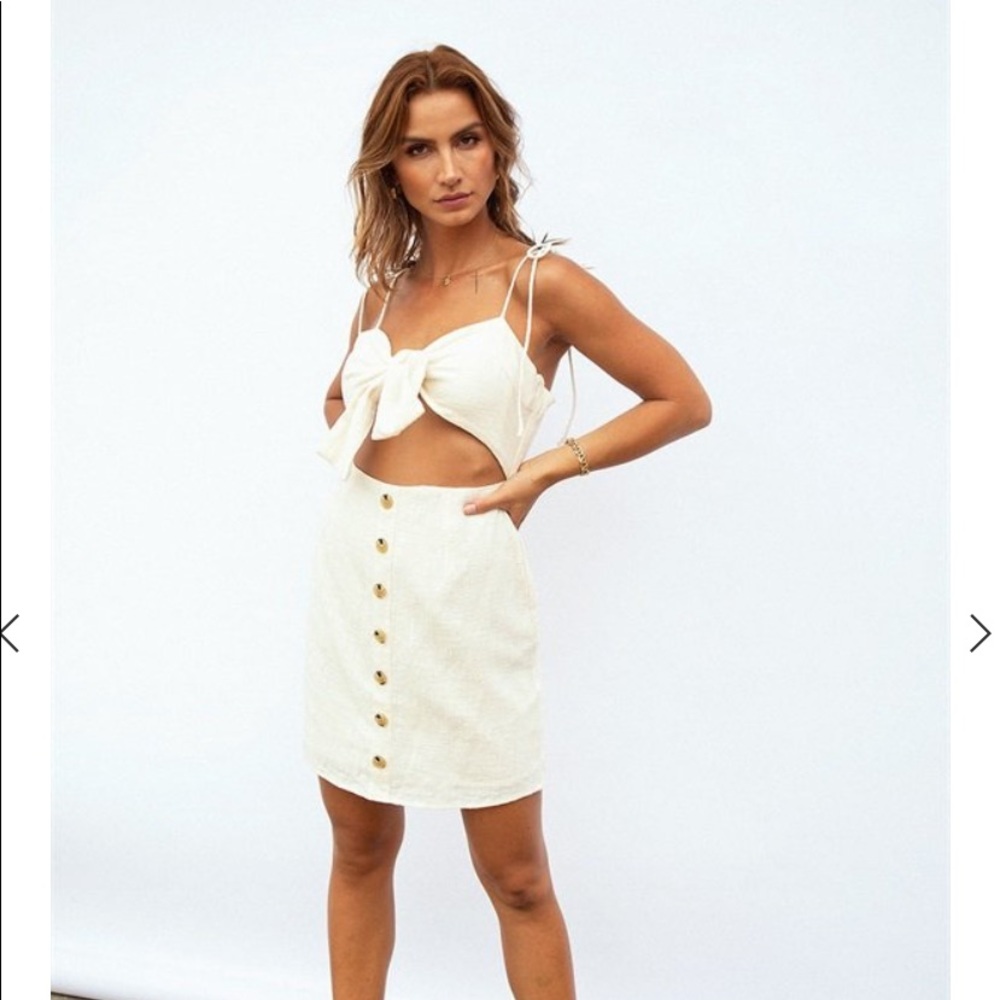 White cutout dress
